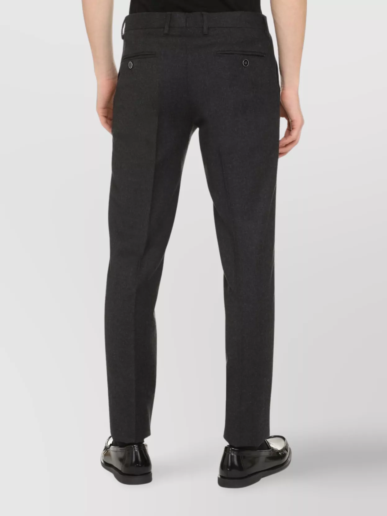 Dolce&Gabbana Slim Fit Stretch Wool Trousers With Pockets