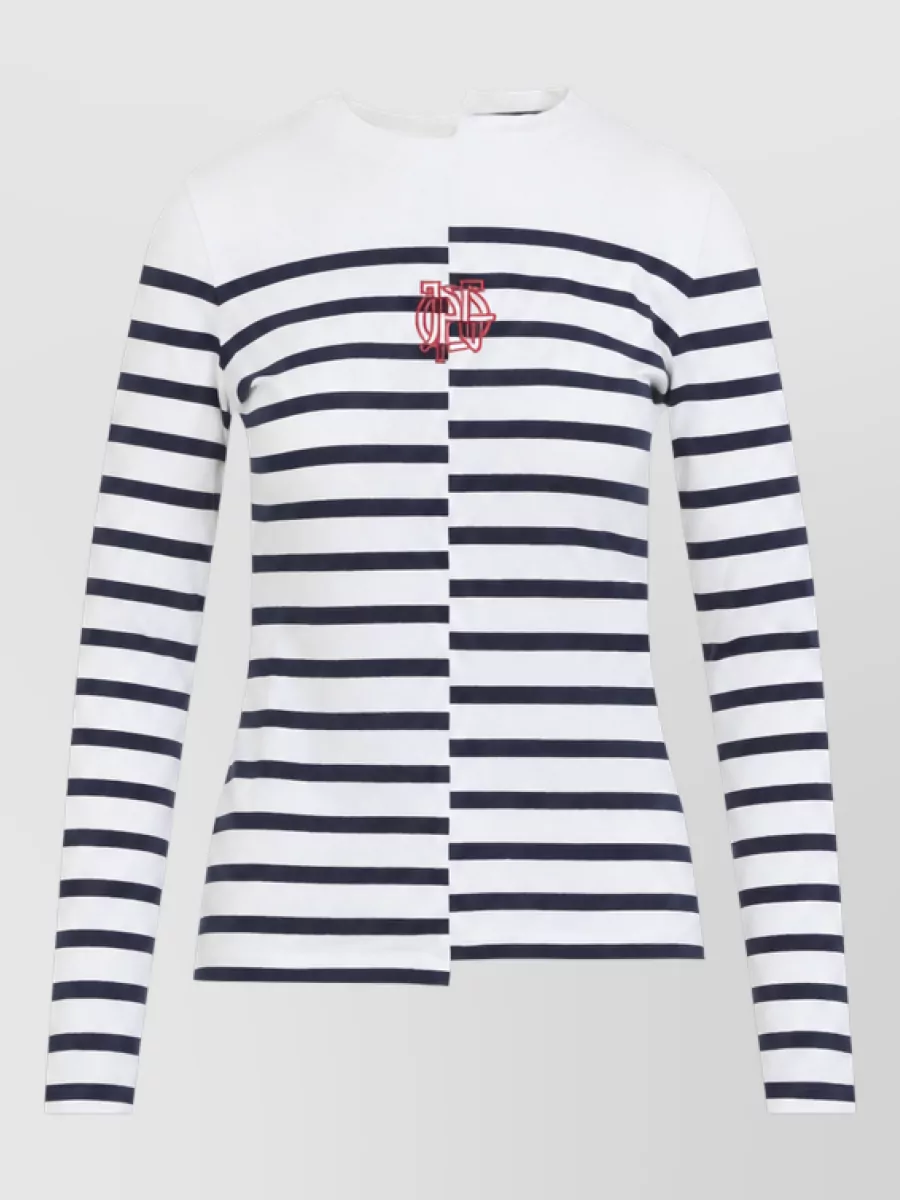 Jean Paul Gaultier Striped Asymmetric Long-Sleeve Top