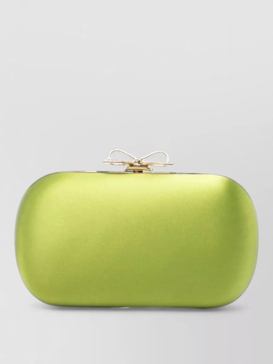 Self-Portrait the bow satin clutch bag