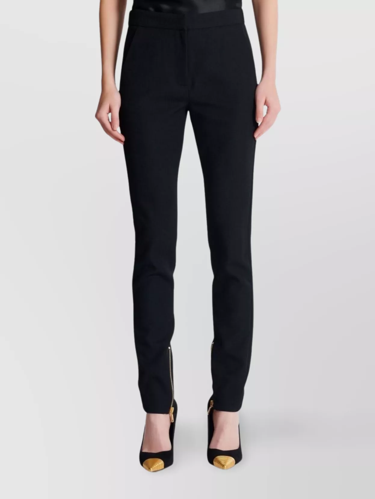 Balmain Straight Trousers Zip Detail