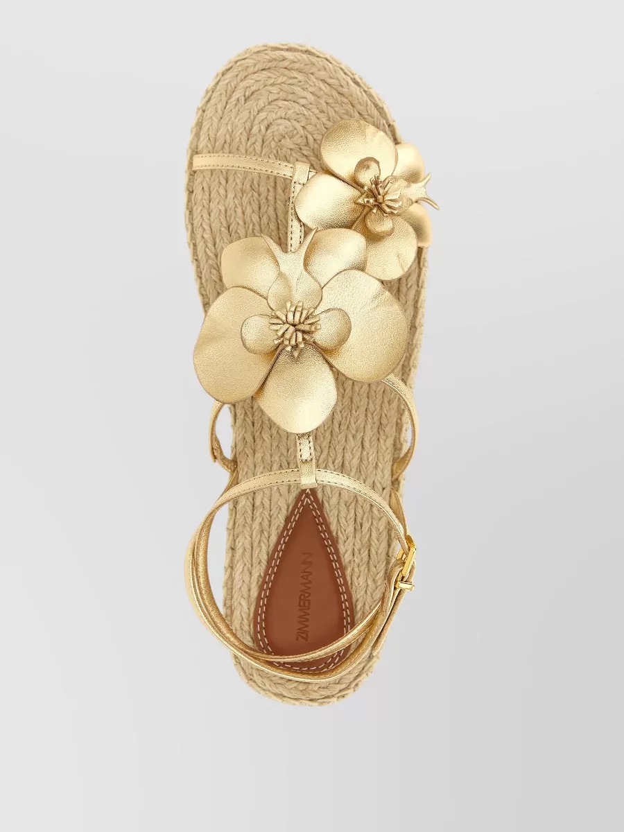 Zimmermann Orchid Sandals Open Toe Metallic Finish