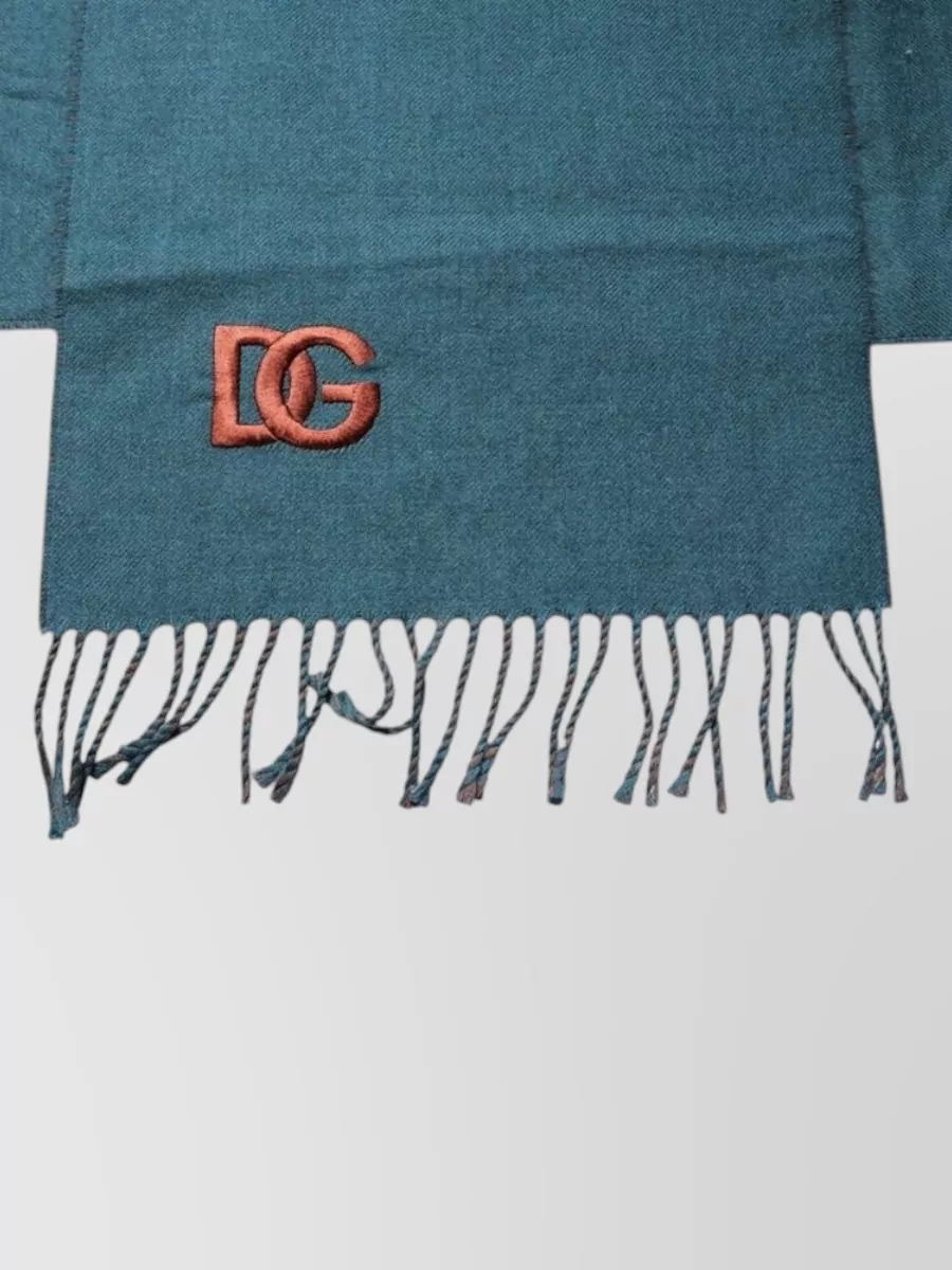 Dolce&Gabbana Wool Cashmere Fringed Reversible Scarf