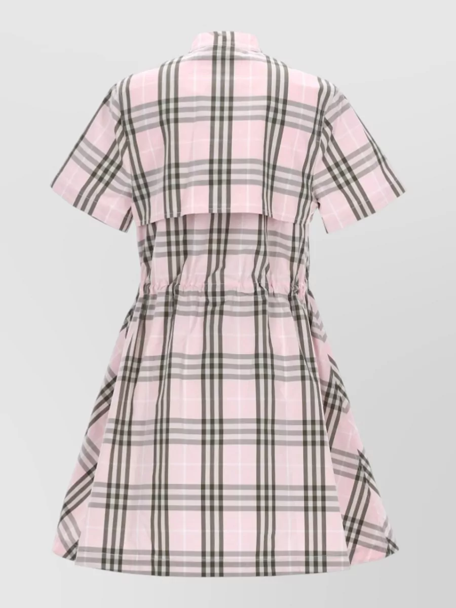 Burberry Cotton Checked Shirt Mini Dress