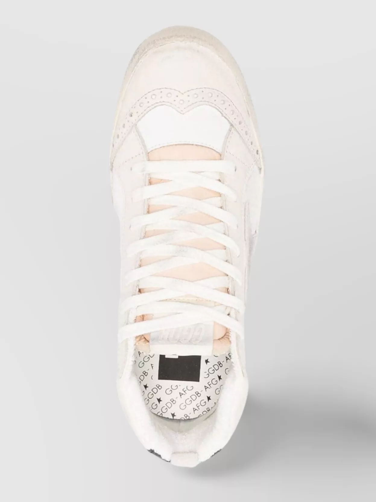 Golden Goose Distressed Mid-Star Sneakers With Round Toe