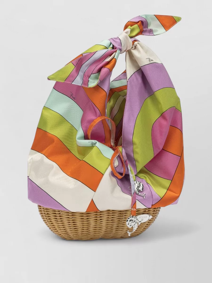 Pucci Silk Picnic Small Tote Bag In Multi