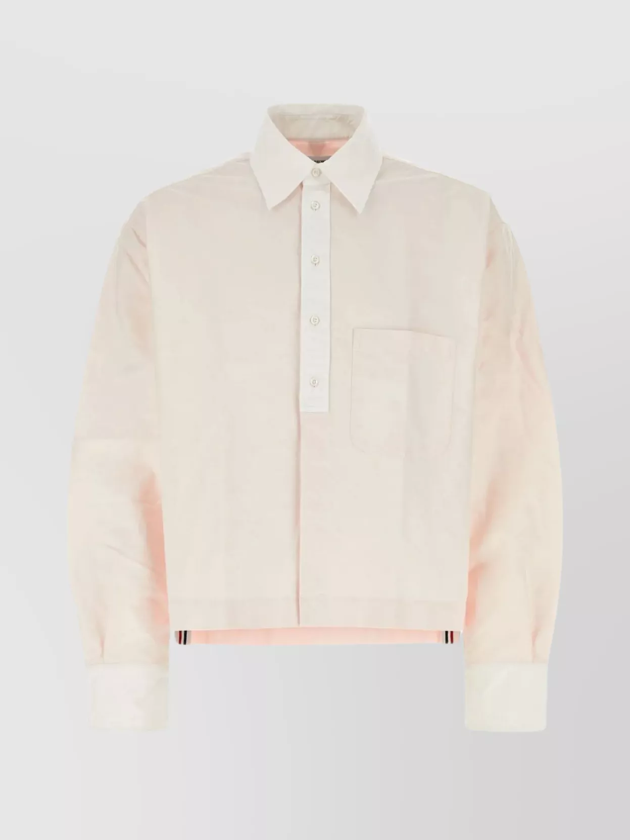 Shop Thom Browne Rugby Pastel Pink Oxford Shirt In Beige