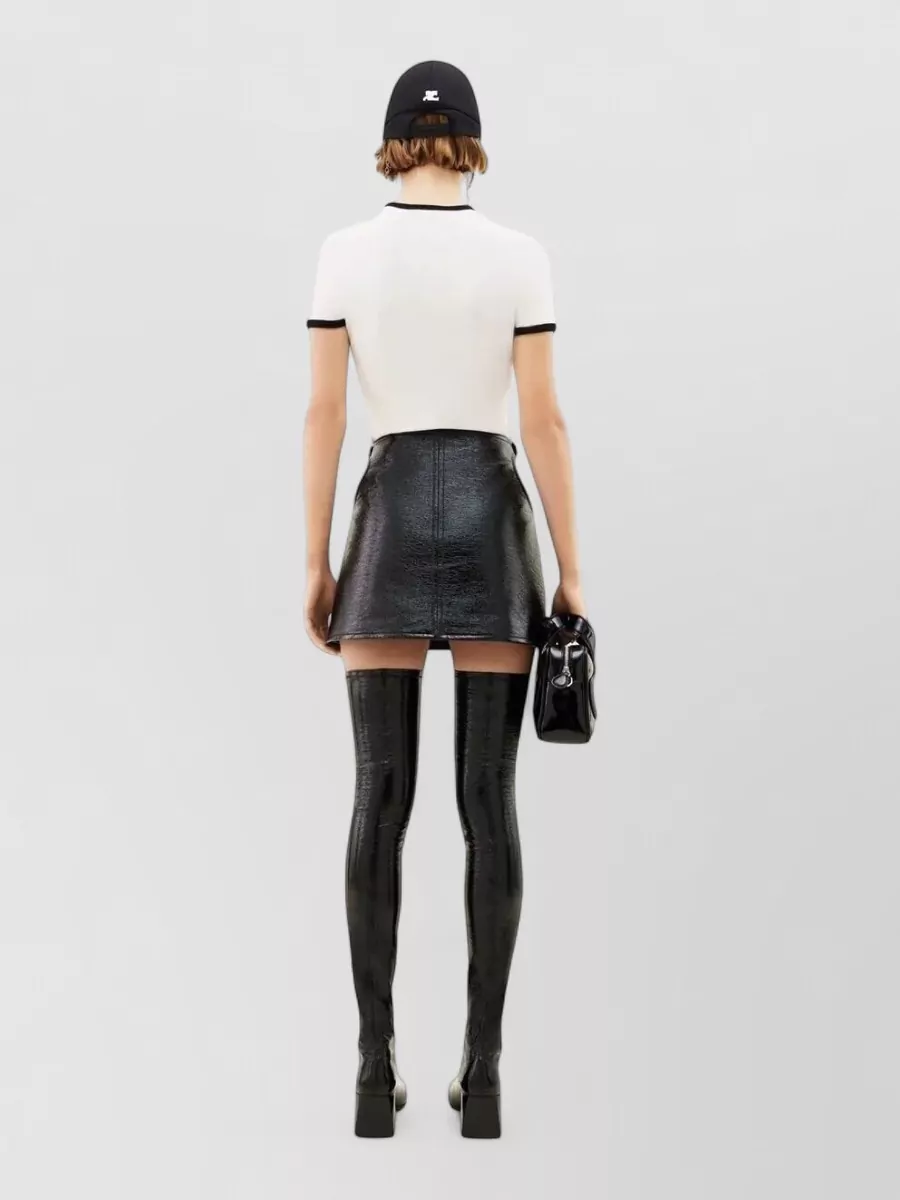 Courrèges Signature Contrast Trim Crew Neck T Shirt