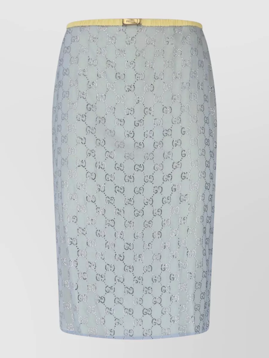 Gucci Silk crystal pencil skirt