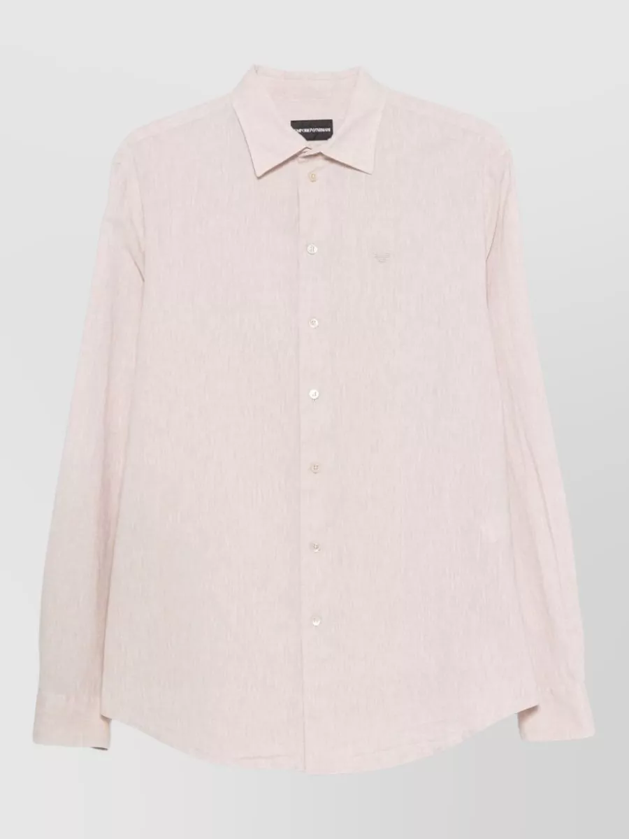 Emporio Armani linen blend long-sleeve shirt
