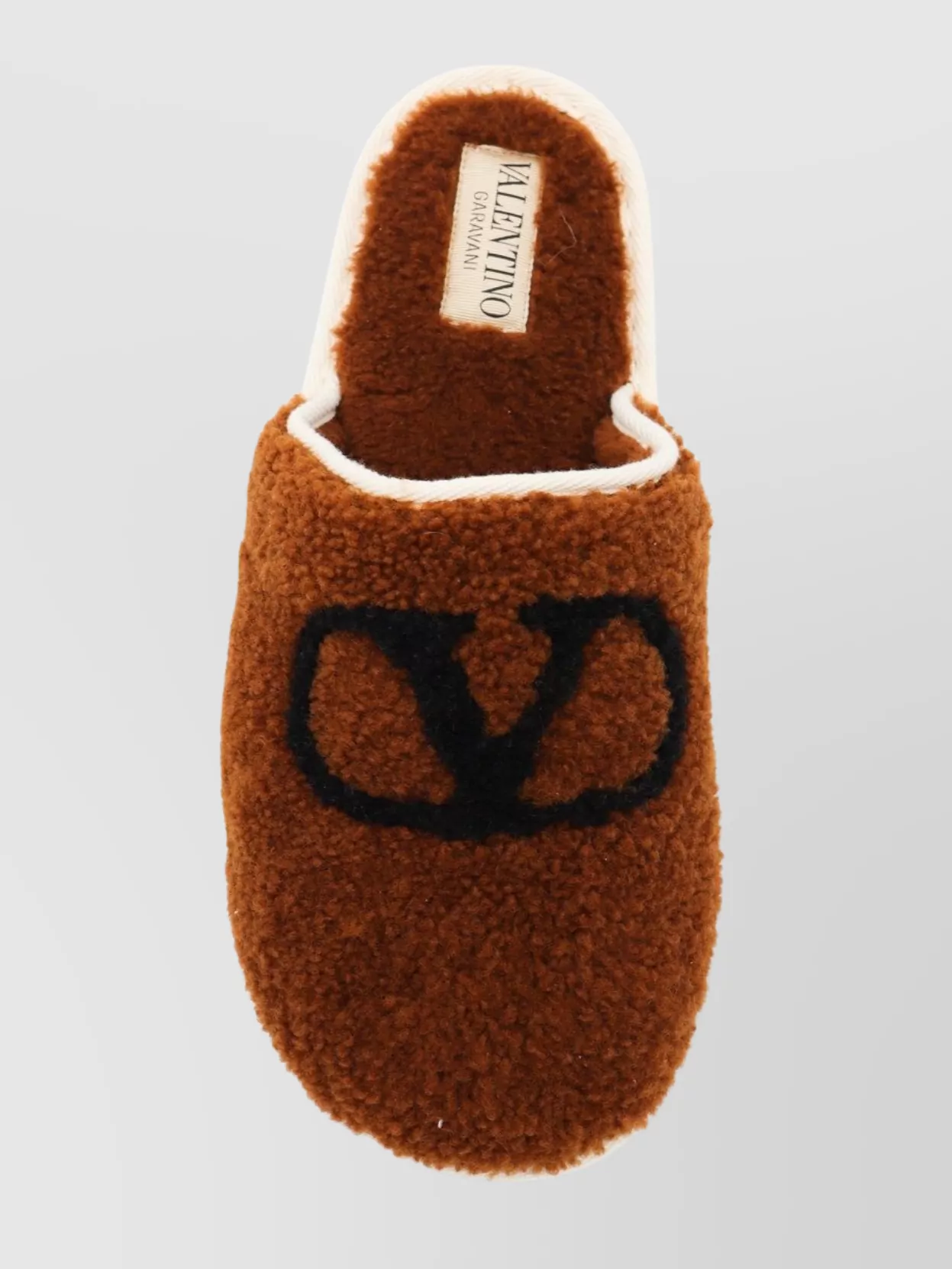 Valentino Garavani Backless Round Toe Textured Finish Slippers