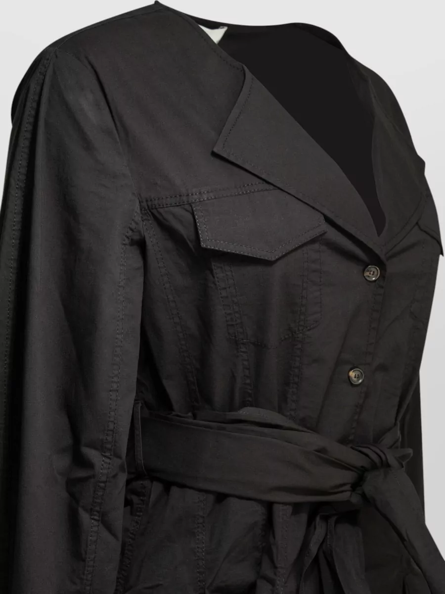 Ganni V-Neck Belted Short Shirt Dress