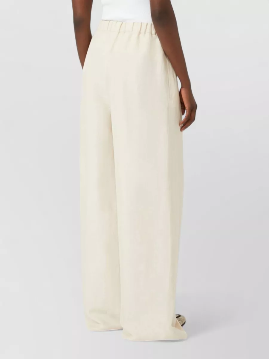 Max Mara Linen Silk Wide-Leg Trousers