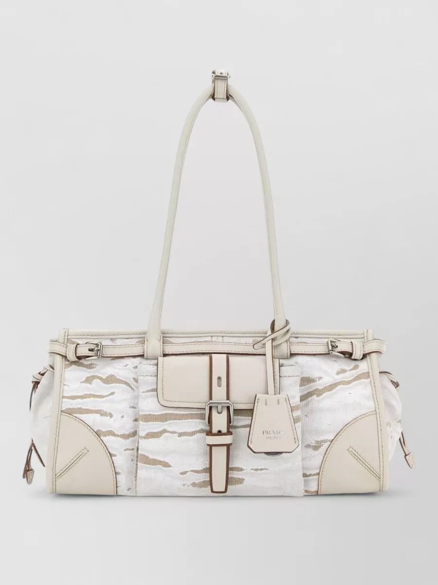 Prada bonnie medium linen tote bag
