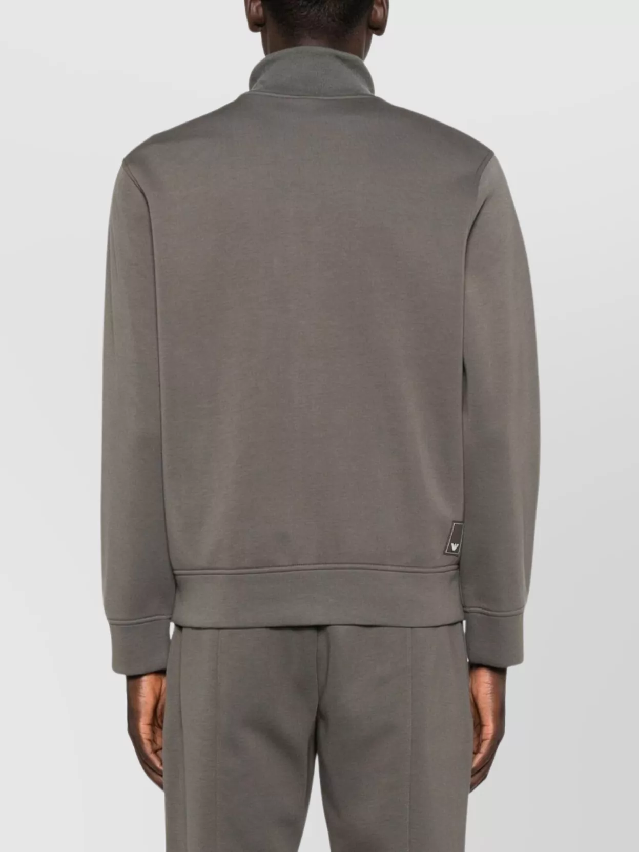 Emporio Armani High Collar Zipped Knit Sweatshirt With Pockets