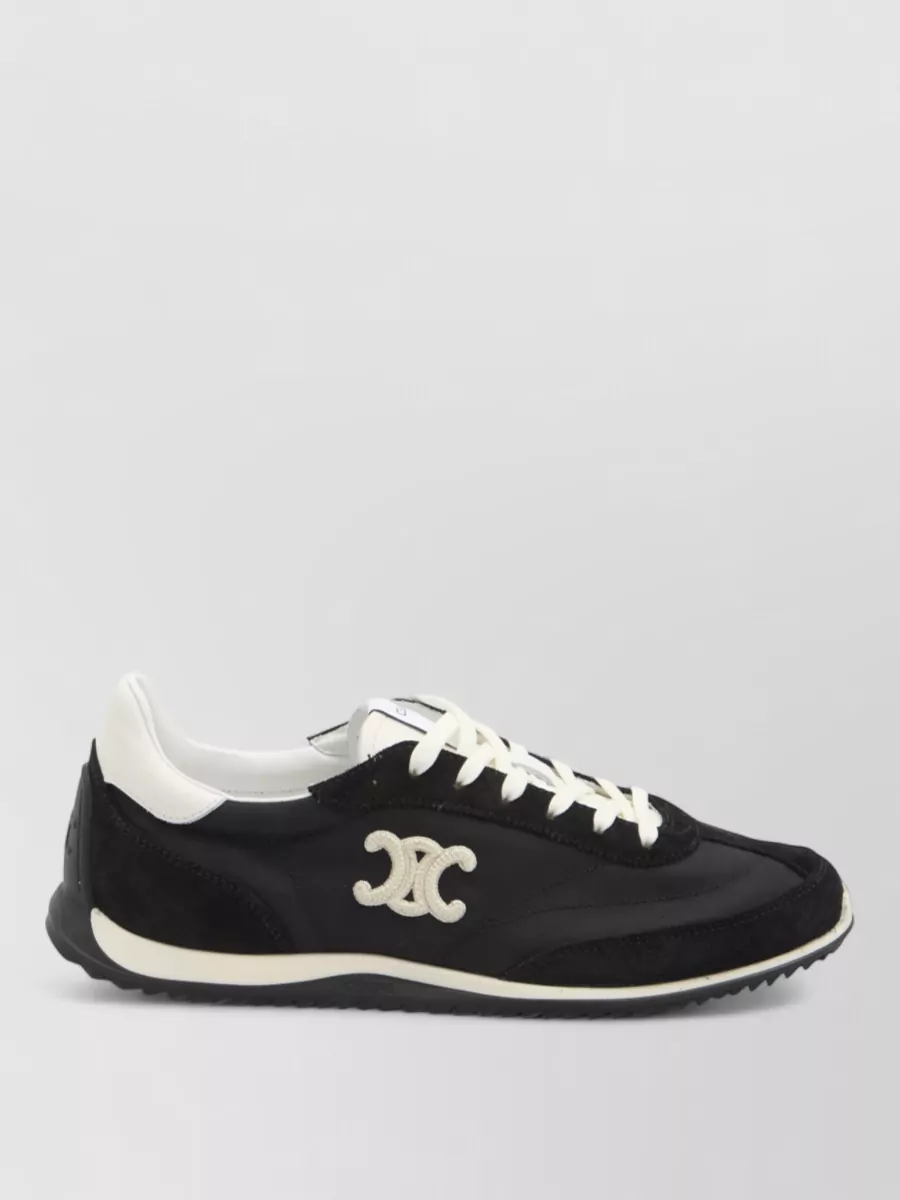 Celine leather nylon lace-up sneakers