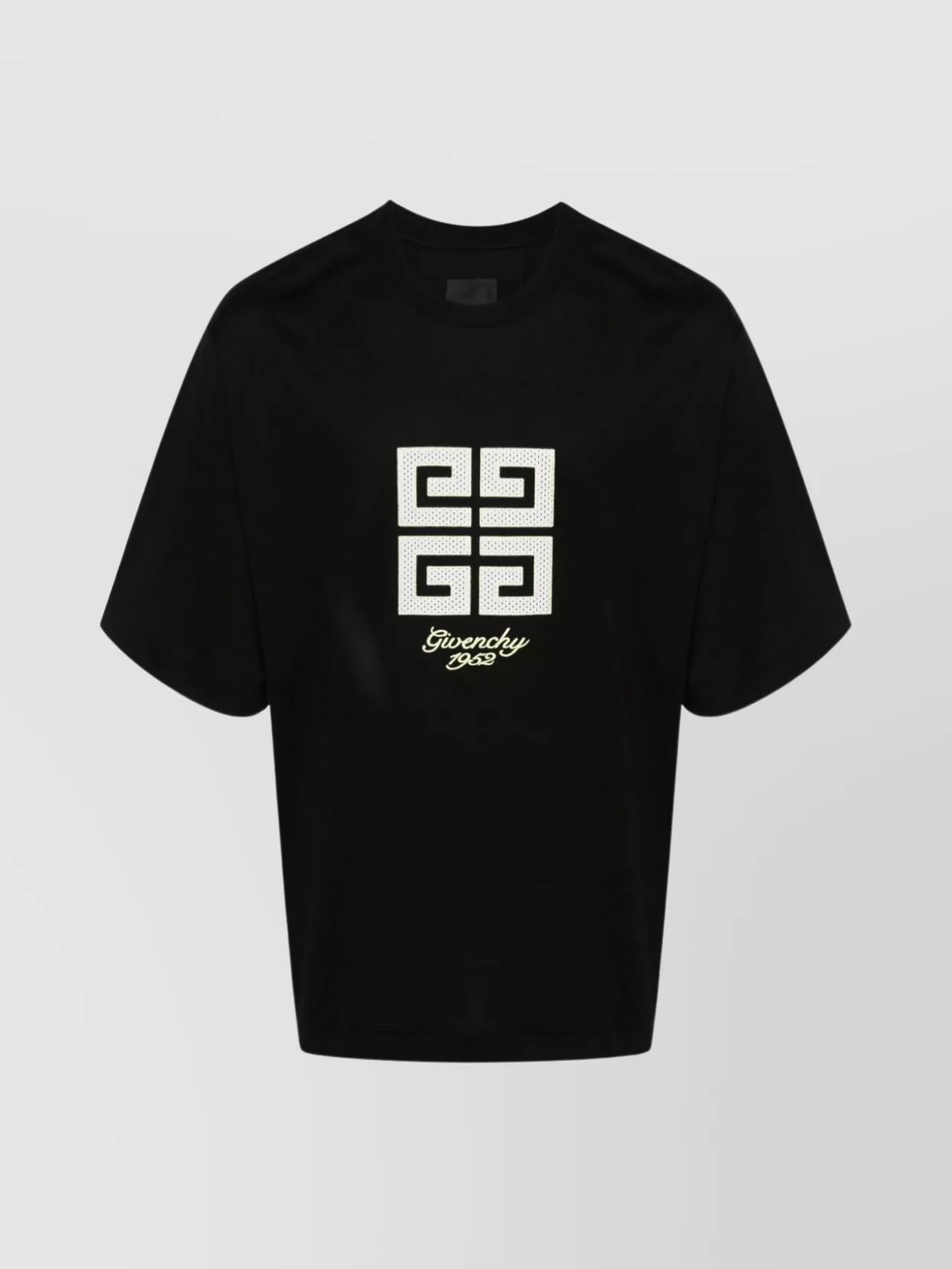 Givenchy Crew Neck Mesh Detailing Drop Shoulder T-shirt In Black