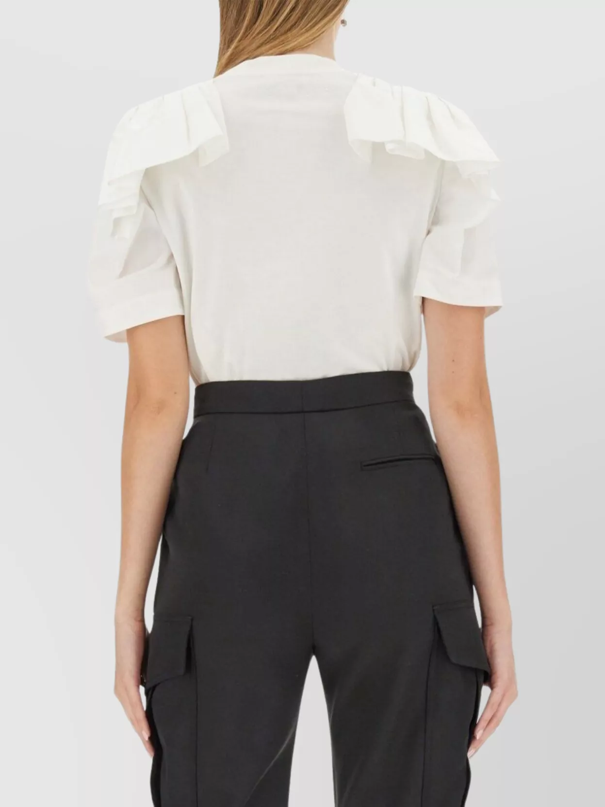 Alexander Mcqueen Ruffled Cotton T-Shirt