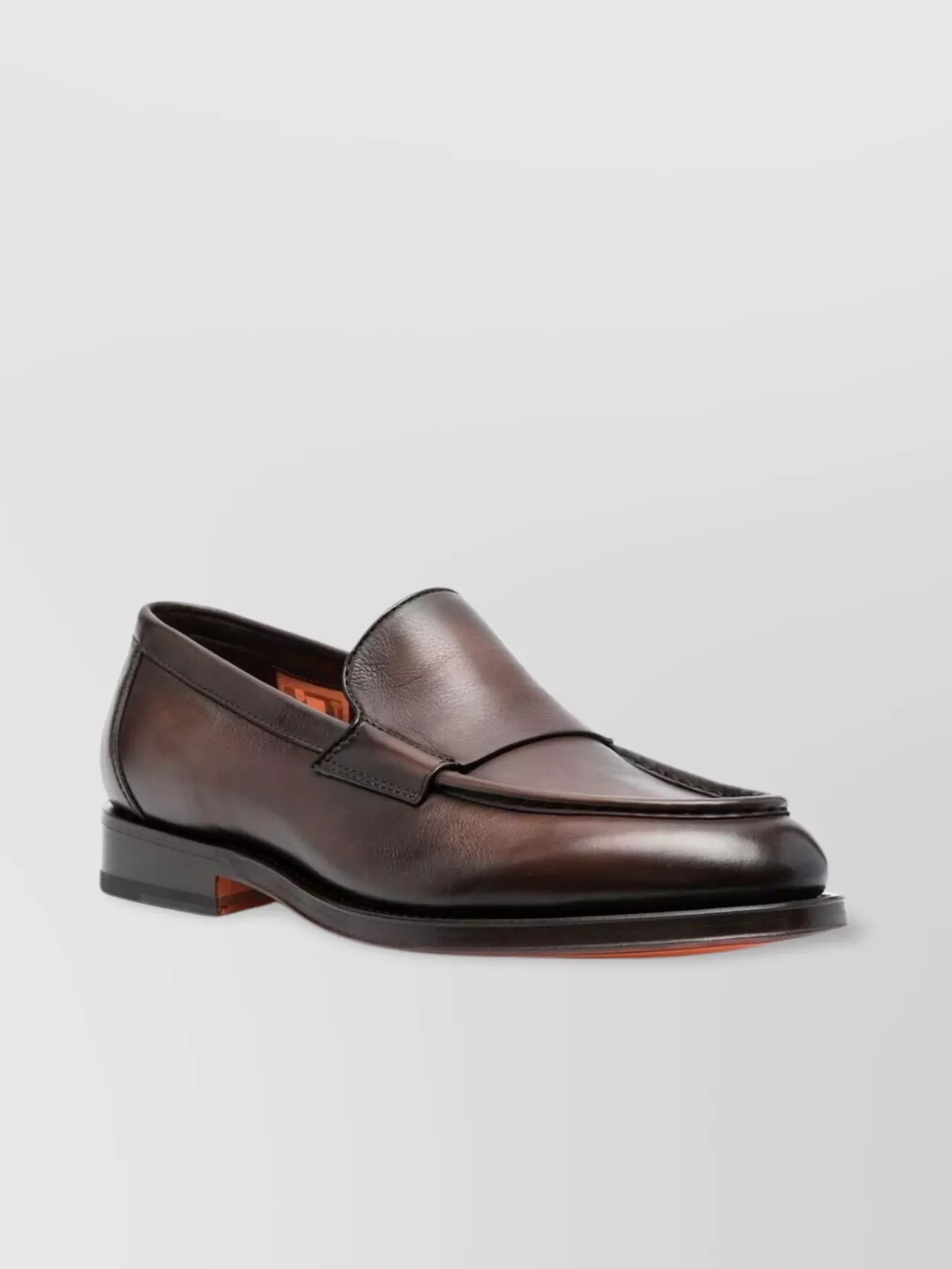 Santoni Grover Leather Sole Penny Strap Loafers