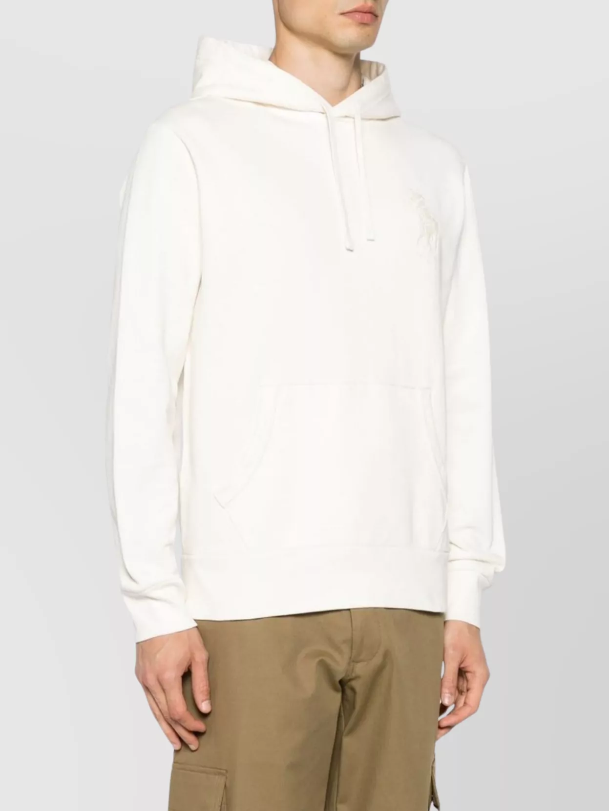 Ralph Lauren Hooded Sweatshirt With Drawstring And Pouch In White