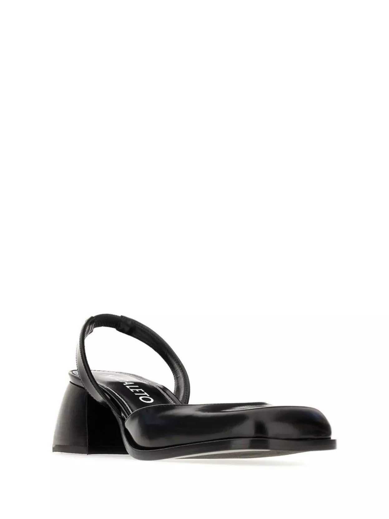 Nodaleto Leather Block Heel Square Toe Pumps In Black