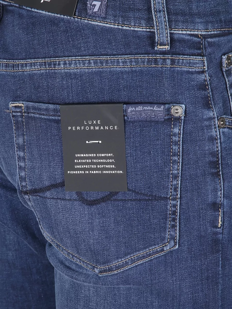 7 For All Mankind Slim Fit Denim Trousers Featuring Pockets