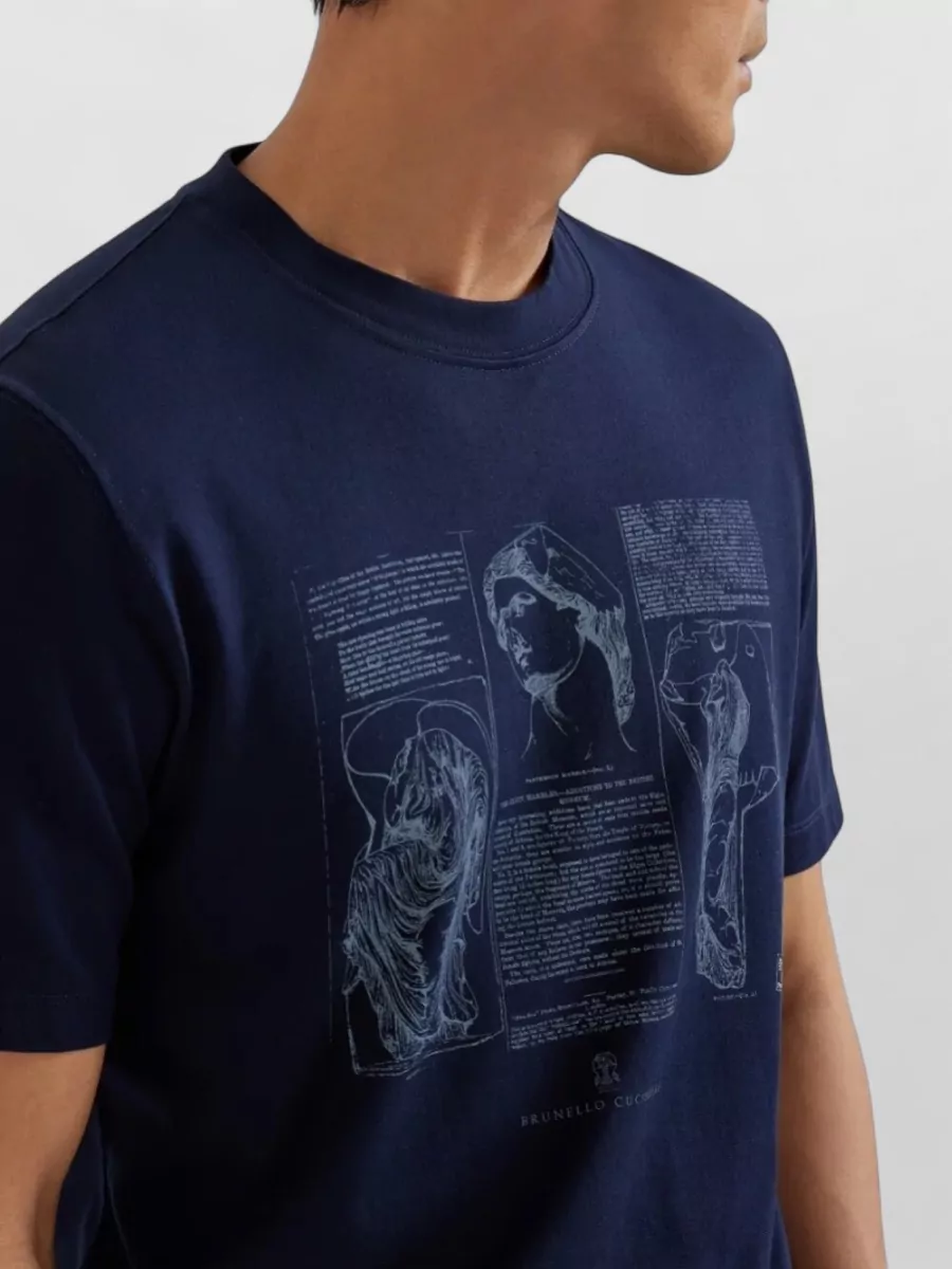 Brunello Cucinelli Crew Neck Graphic Print T-Shirt