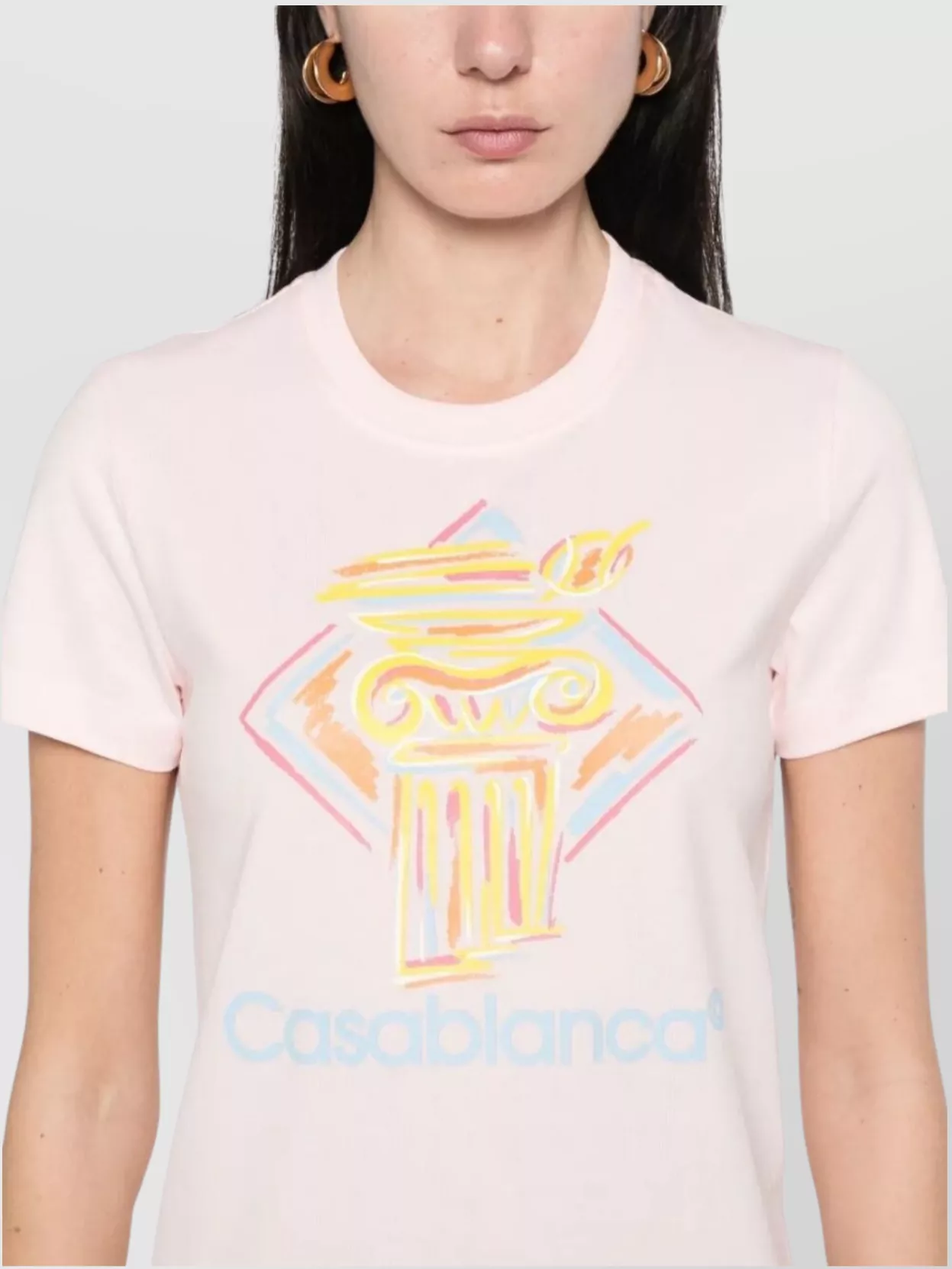 Casablanca Fitted T-Shirt With Diamond Column Print