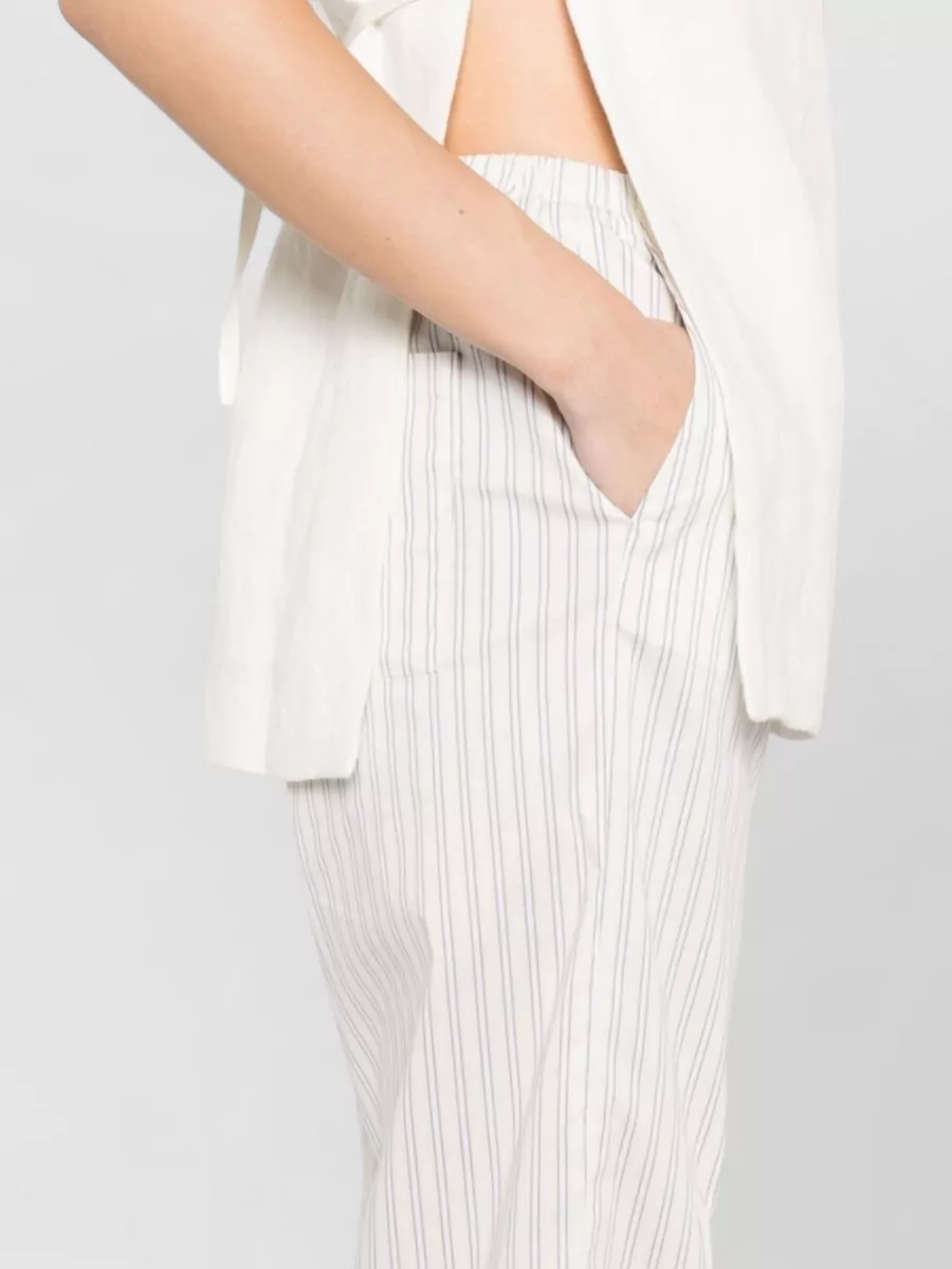 Iro Lia Cotton Blend Striped Wide Leg Trousers