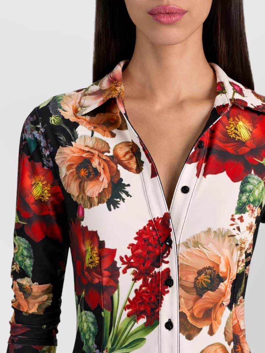 Alice + Olivia Floral-Print Long-Sleeve Shirt