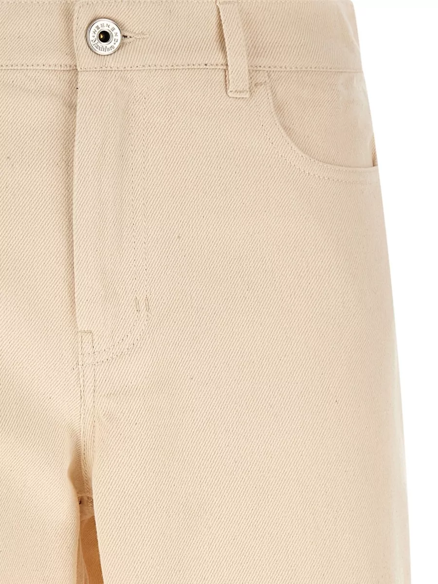 Weekend Max Mara Cotton High-Rise Wide-Leg Cropped Trousers