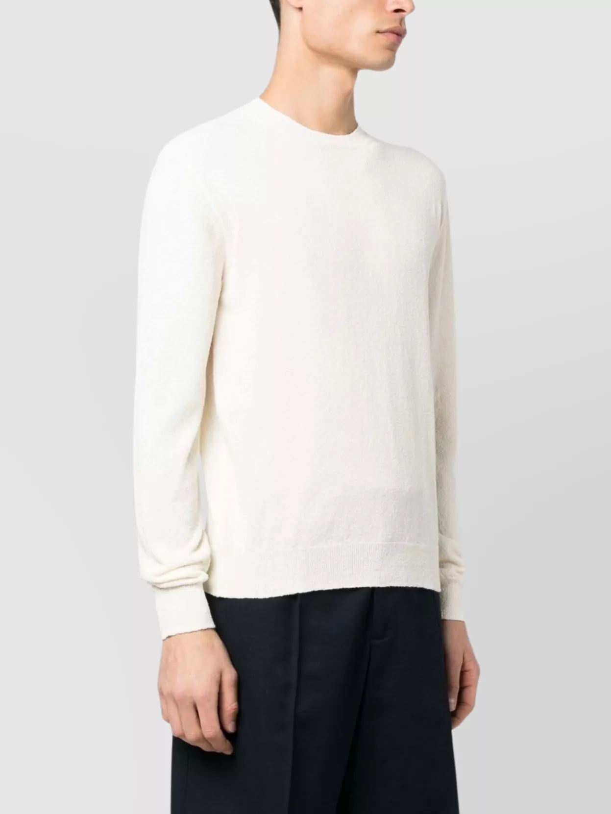 Drumohr Textured Finish Long Sleeve Crew-neck Sweater In Pink