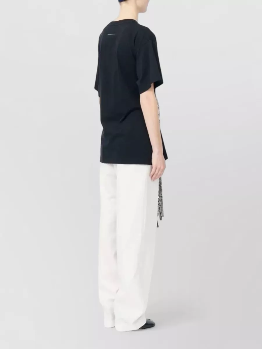 Mm6 Maison Margiela Sequin Sweater Crew Neck Belt Detail