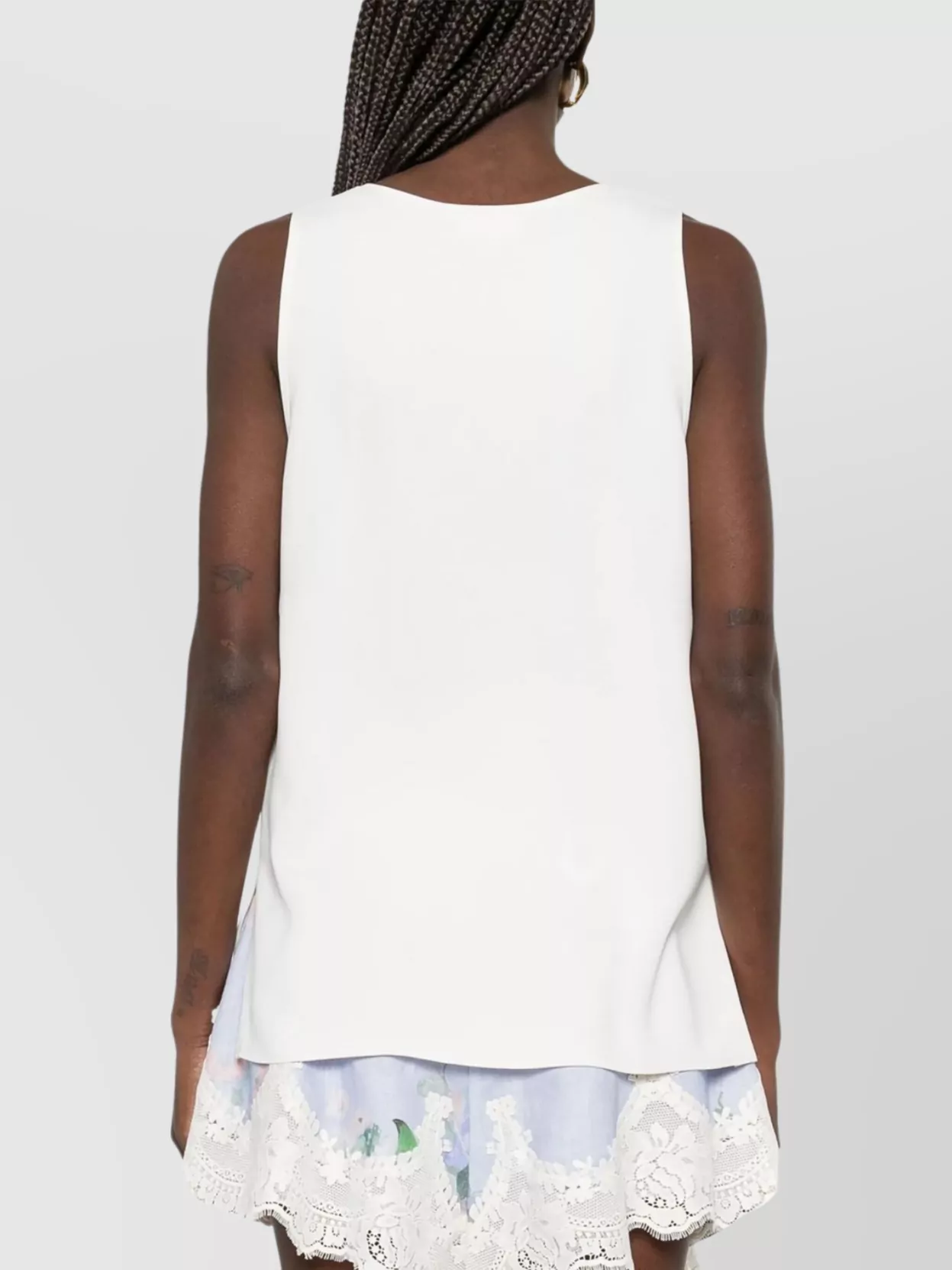 P.a.r.o.s.h Sleeveless Relaxed Fit Lightweight Scoop Neck Top In White