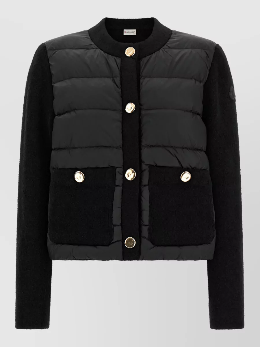 Moncler quilted bouclé padded cardigan