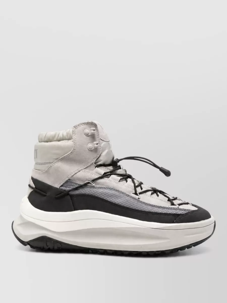 Moon Boot leather panelled high-top sneakers
