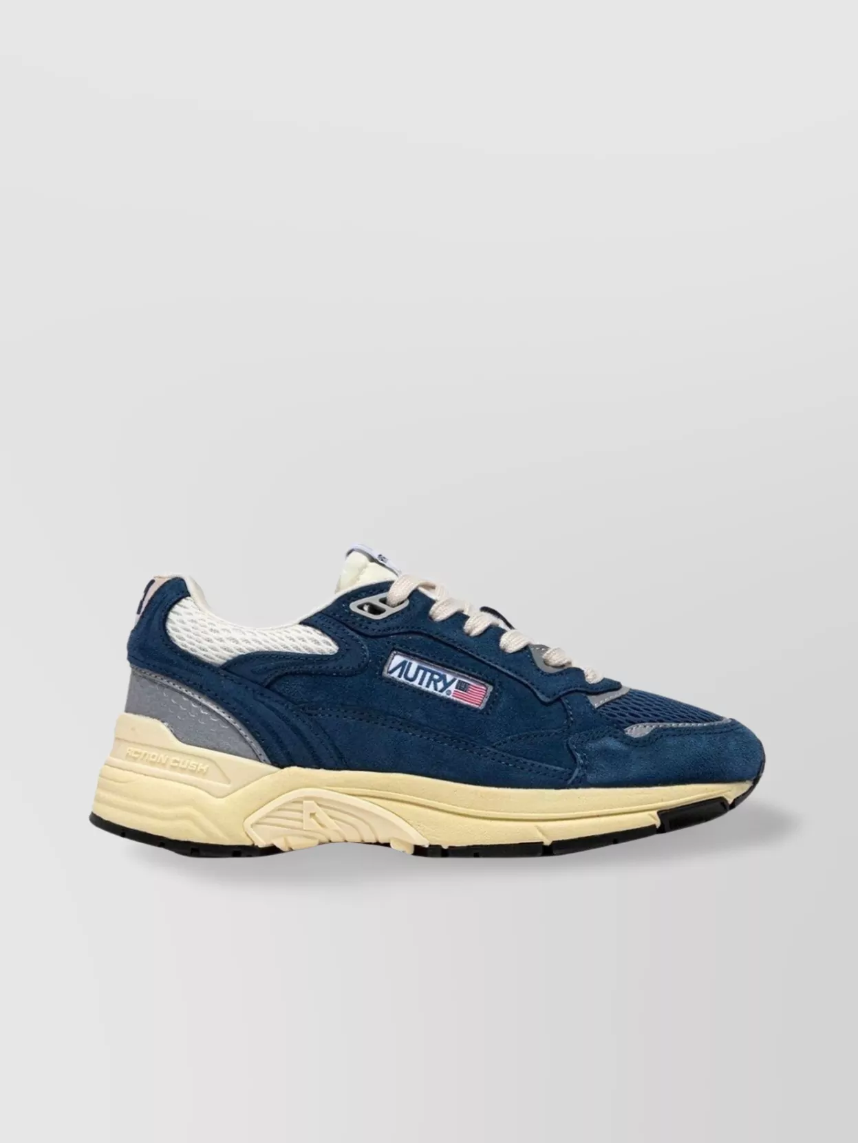 Autry Hyperway Leather-trimmed Suede And Mesh Sneakers In Blue