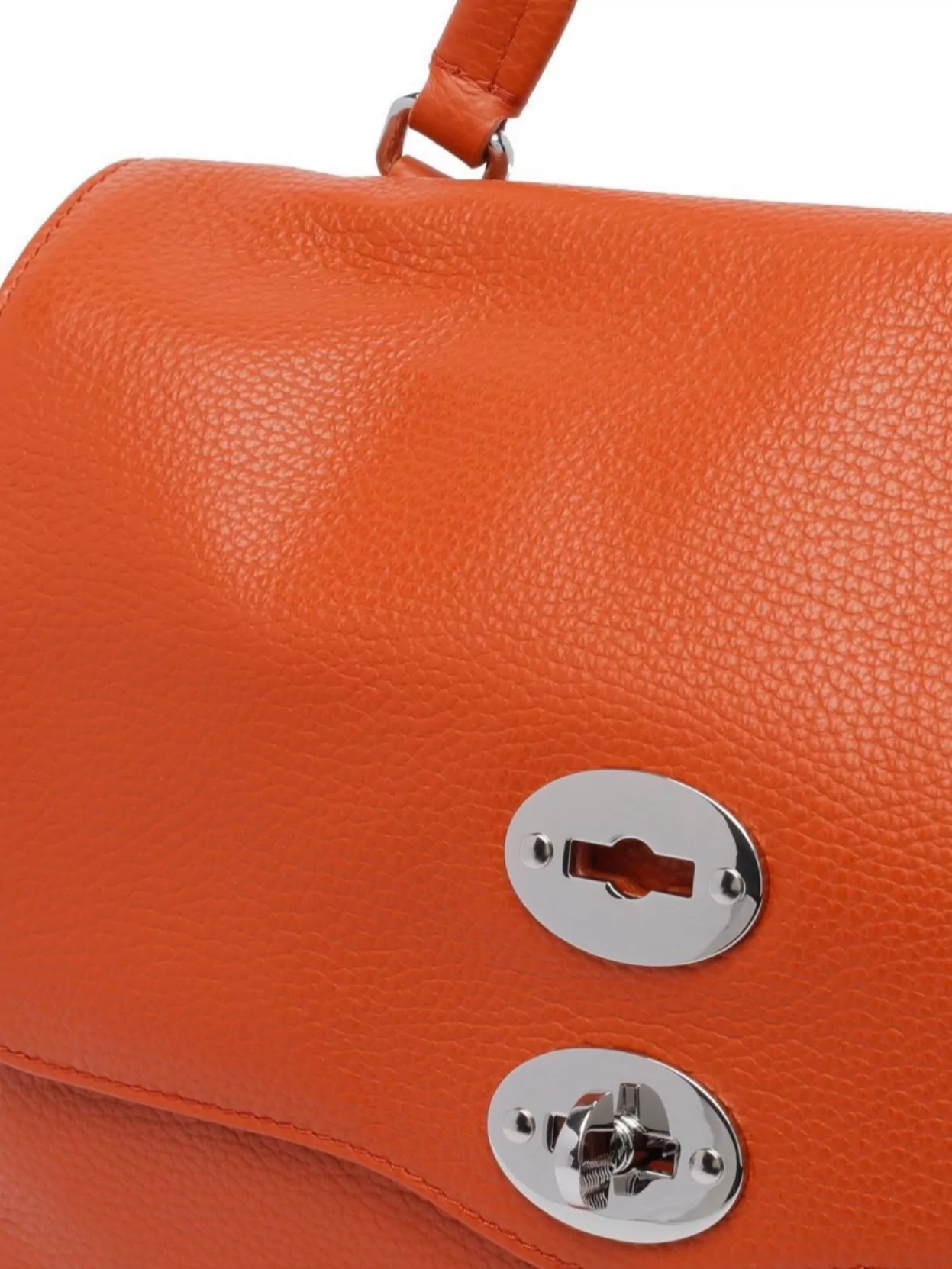 Zanellato Pebbled Texture Cross-Body Bag With Metal Hardware