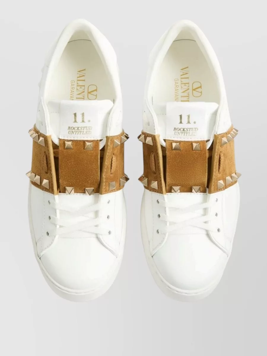 Valentino Garavani Leather Rockstud Low-Top Sneakers