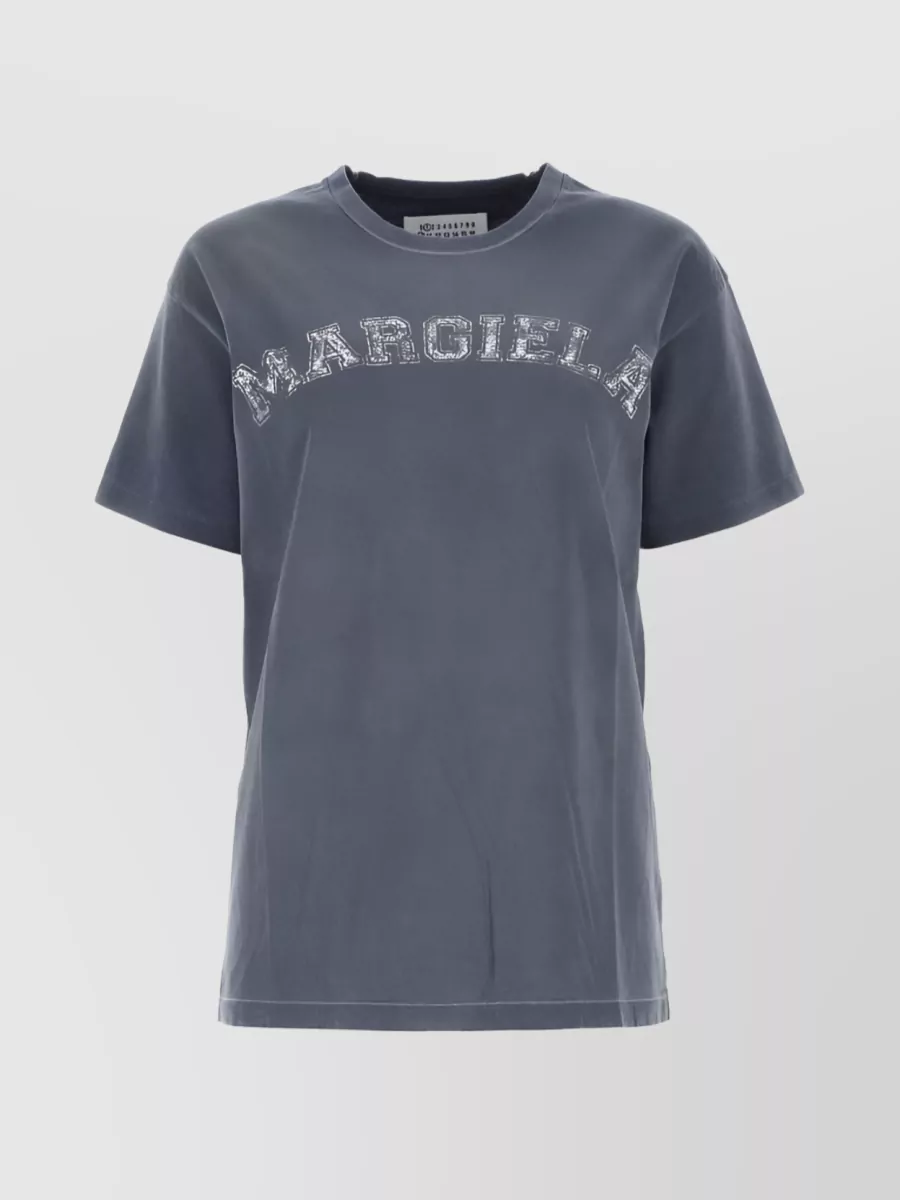 Shop Maison Margiela Faded Logo Cotton T-shirt In Grey