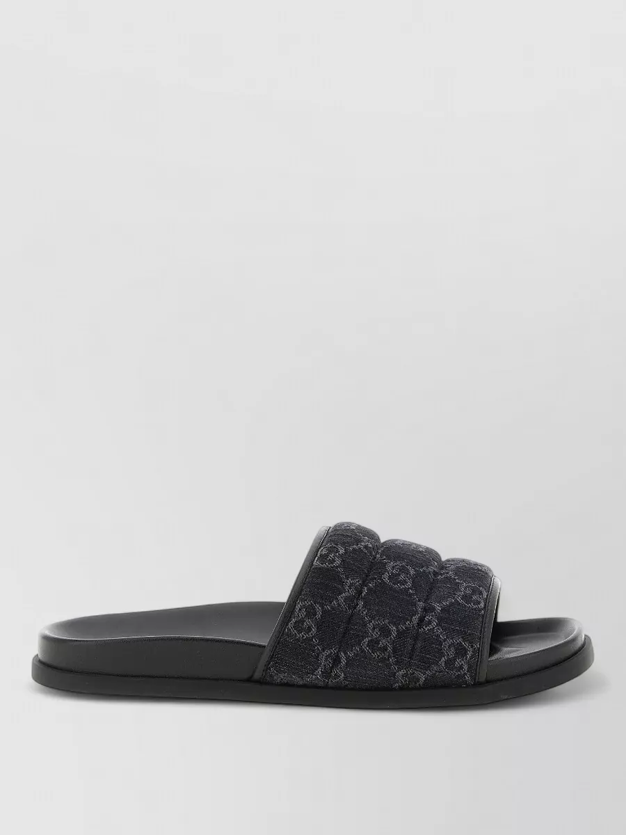 Gucci denim quilted slides