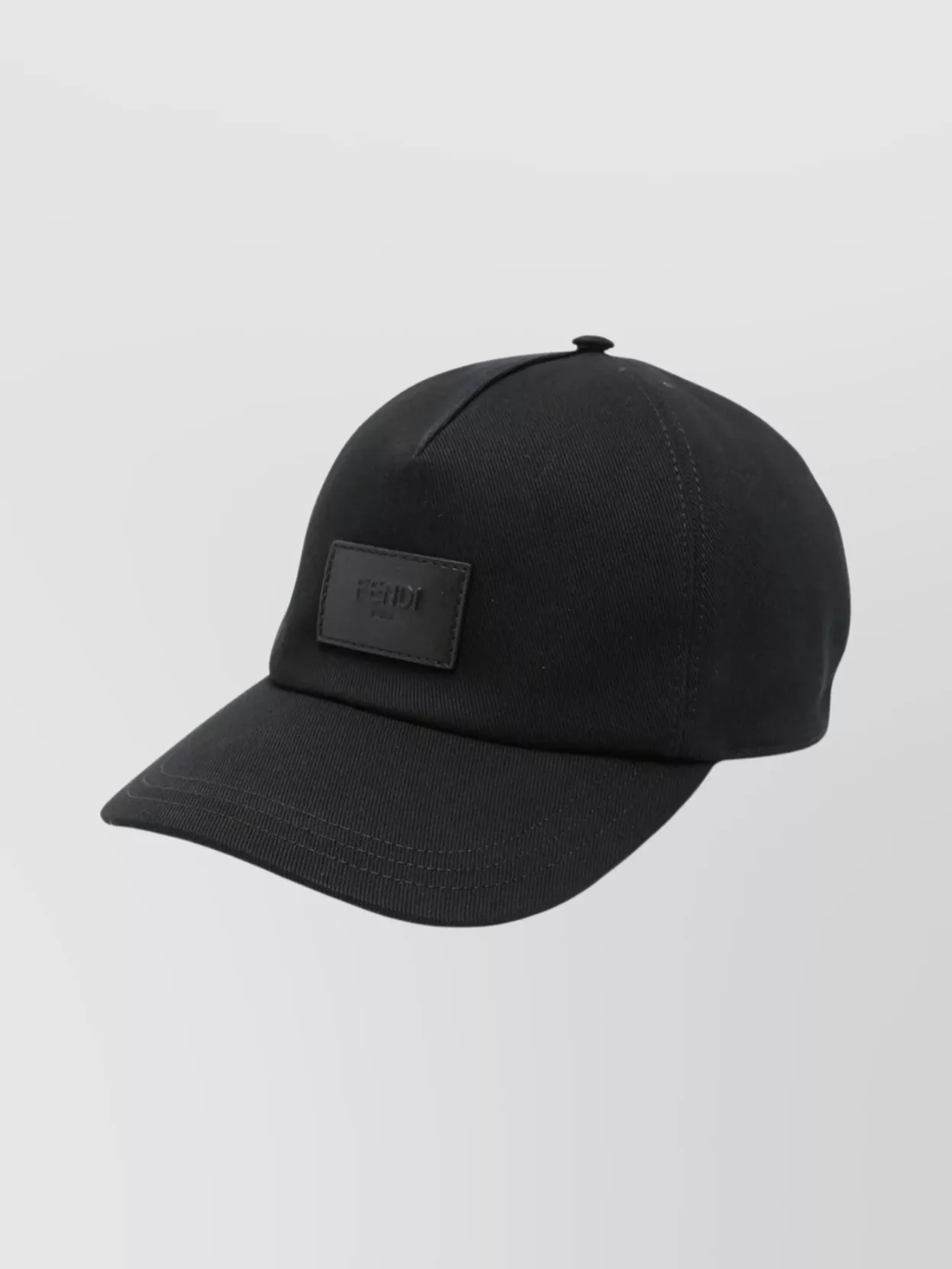 Fendi Curved Brim Structured Baseball Cap In Black