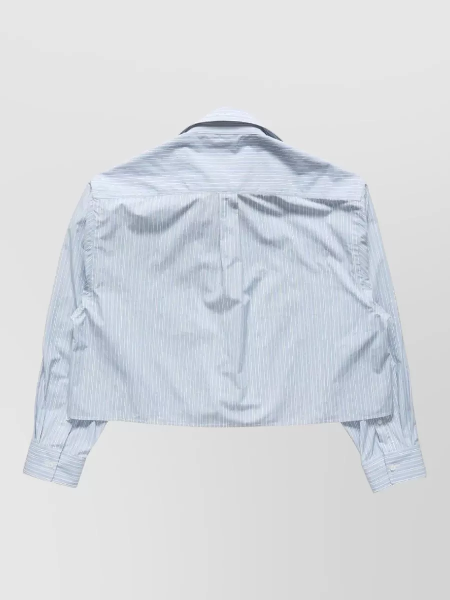 Acne Studios Striped Layered Cropped Shirt