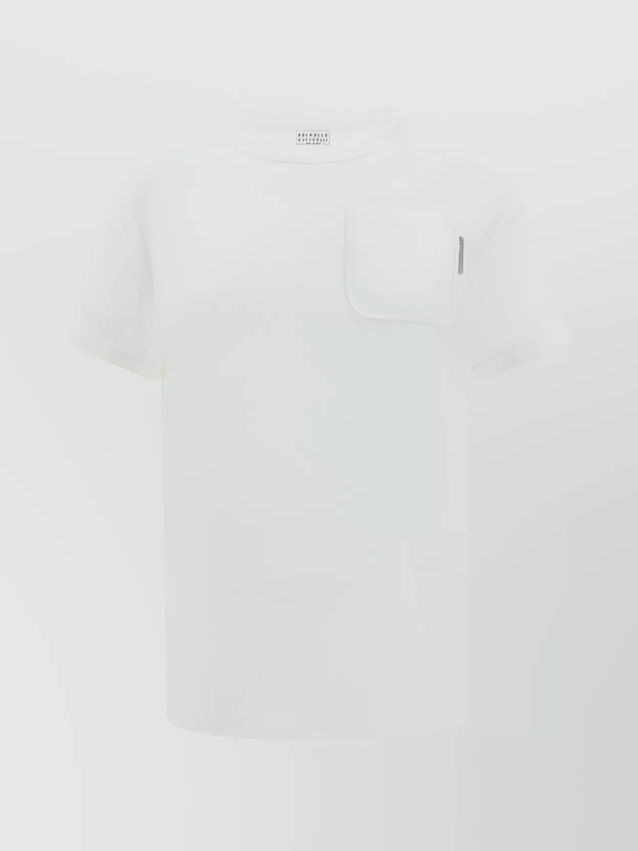 Shop Brunello Cucinelli Crew Neck Cotton T-shirt With Asymmetrical Hem