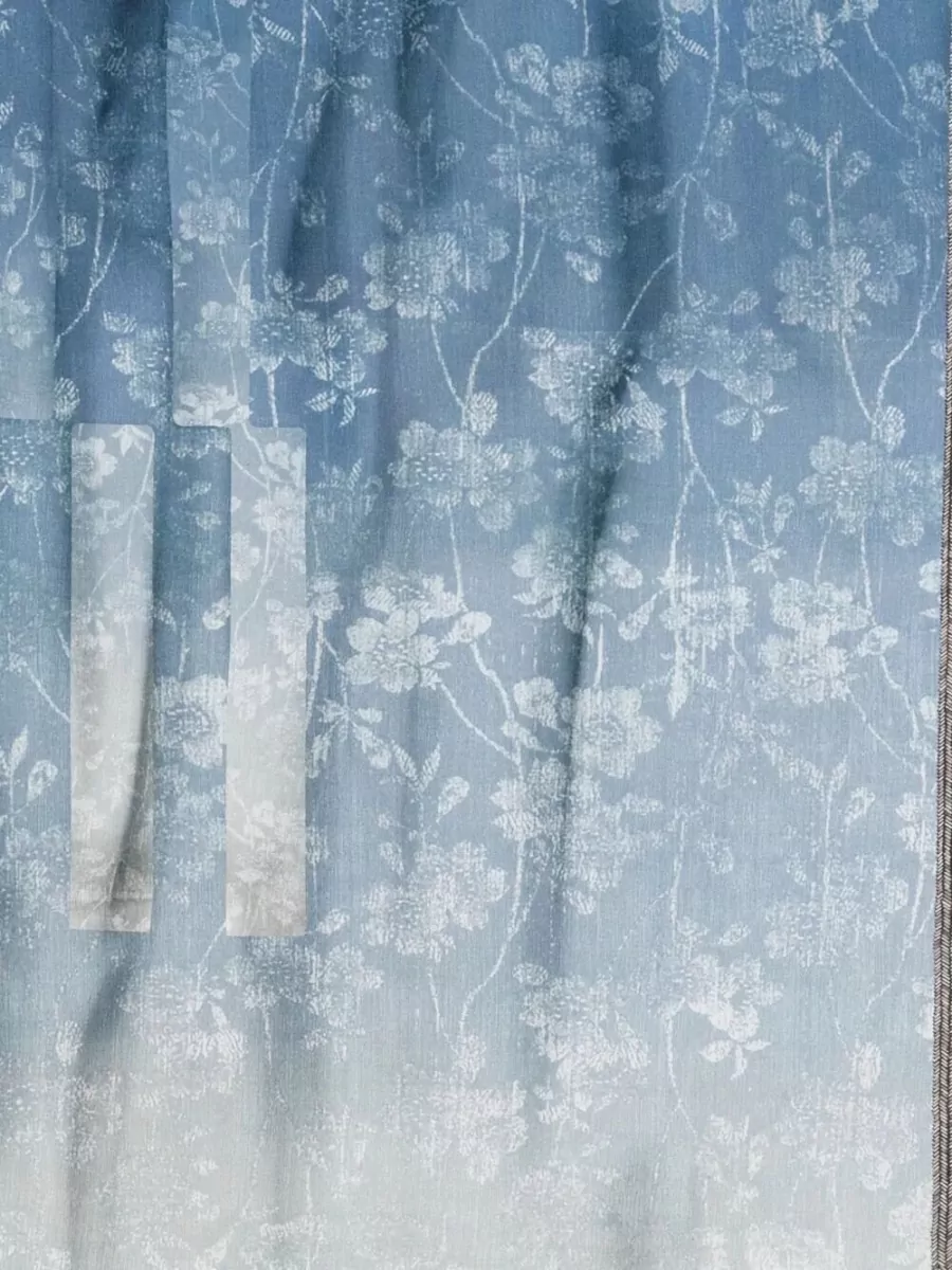 Pierre Louise Mascia Aloeuw Floral Gradient Scarf Long Fringe