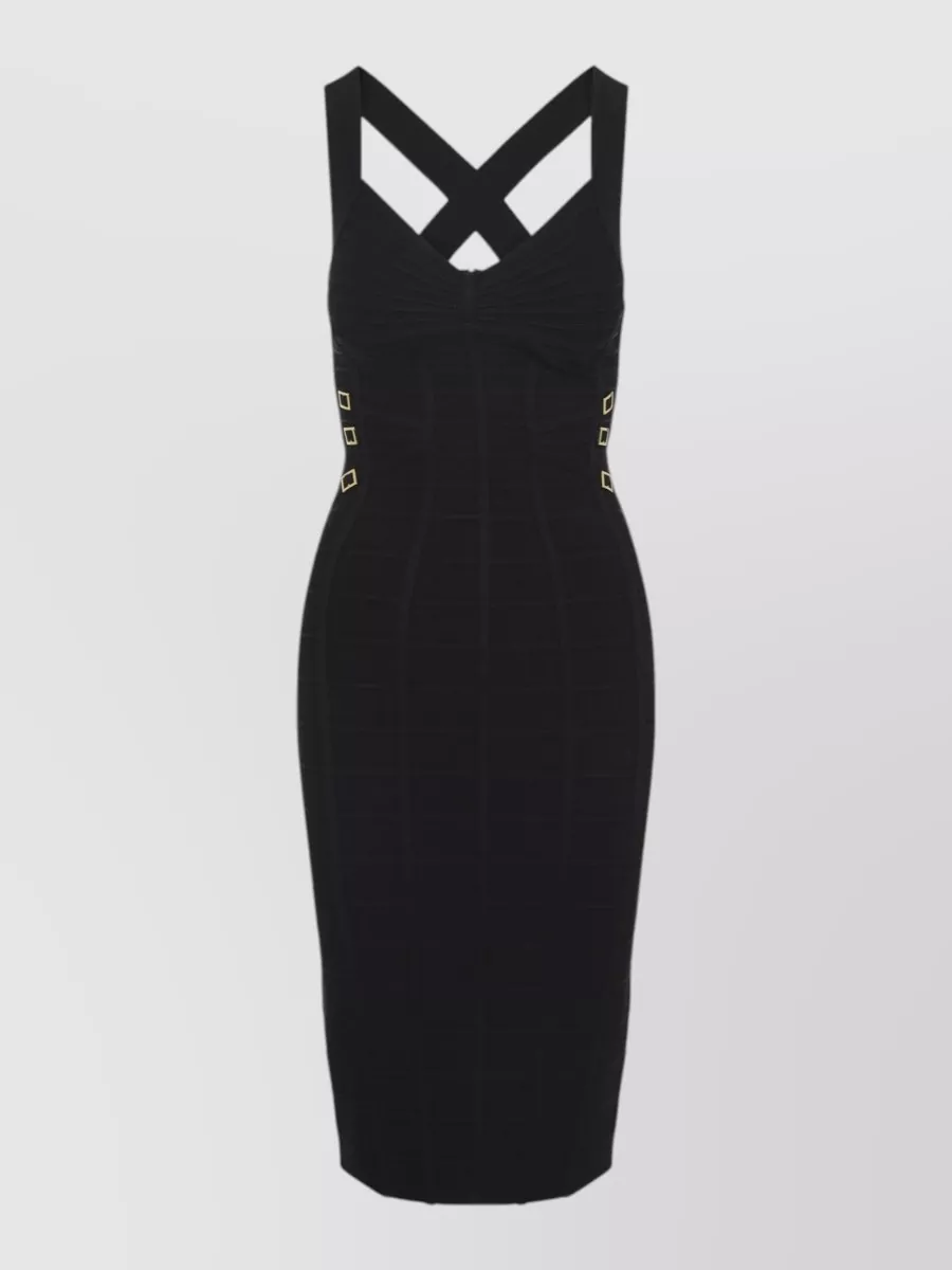 Elisabetta Franchi viscose v-neck strappy midi dress