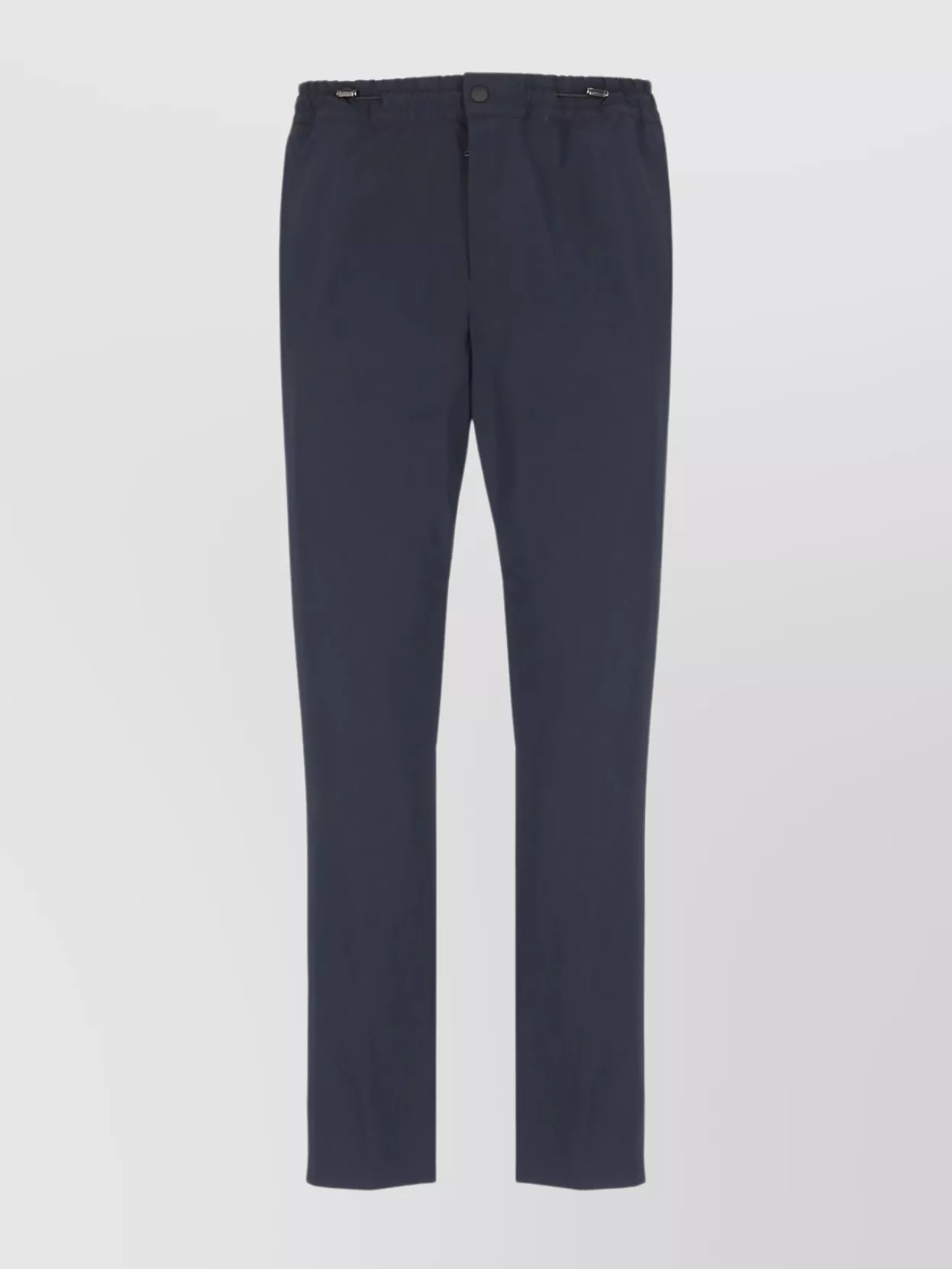 Pt Torino Wool Trousers With Drawstring And Elastic Waistband In Blue