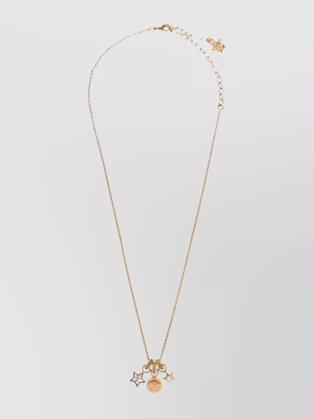 Versace Adjustable Chain Necklace With Star And Round Charms