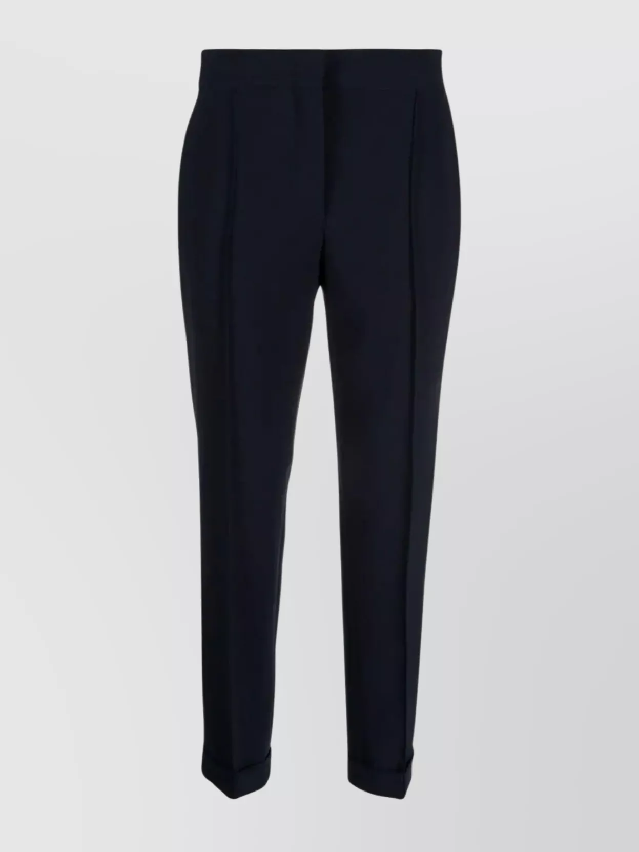 Moschino Tailored Black Trousers With Refined Cuffs In Blue