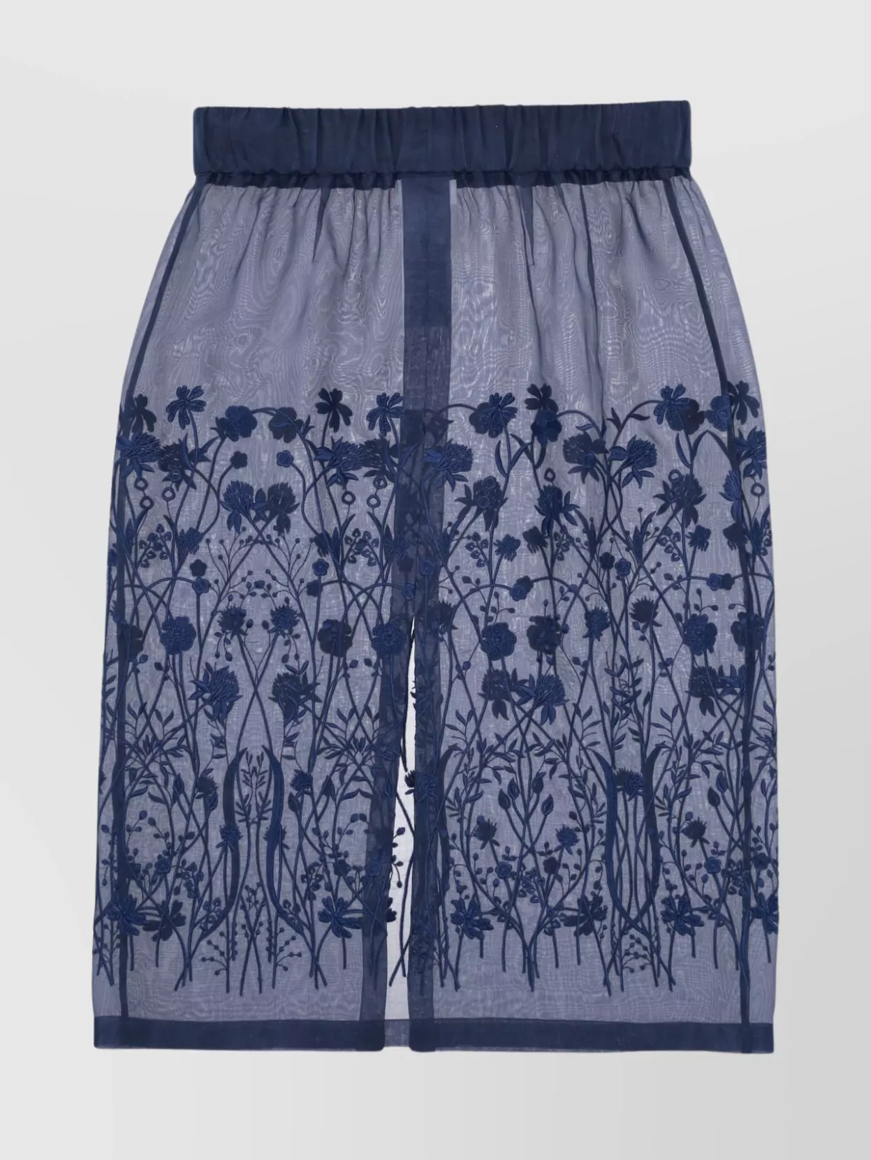 Parosh Tulle Skirt With Floral Embroidery And Slit