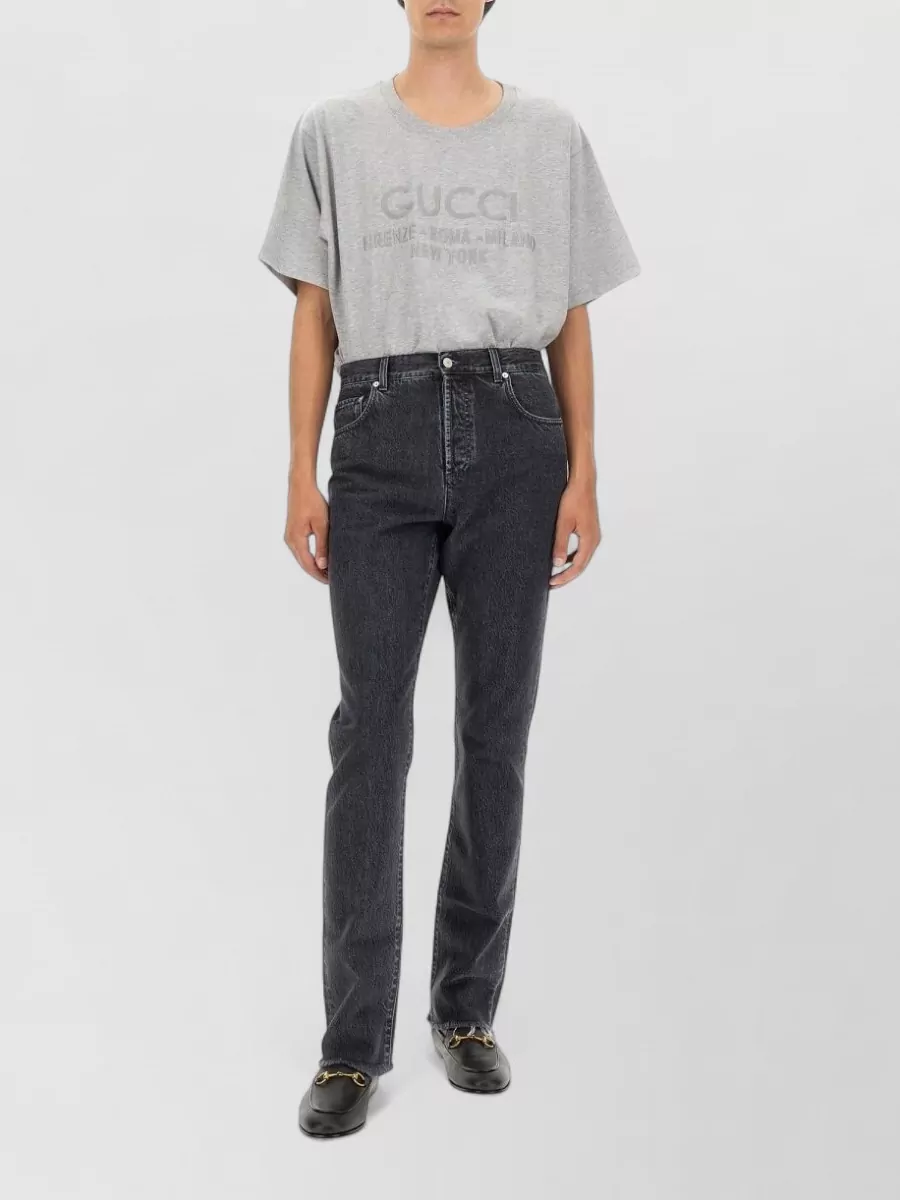 Gucci denim straight-leg pants